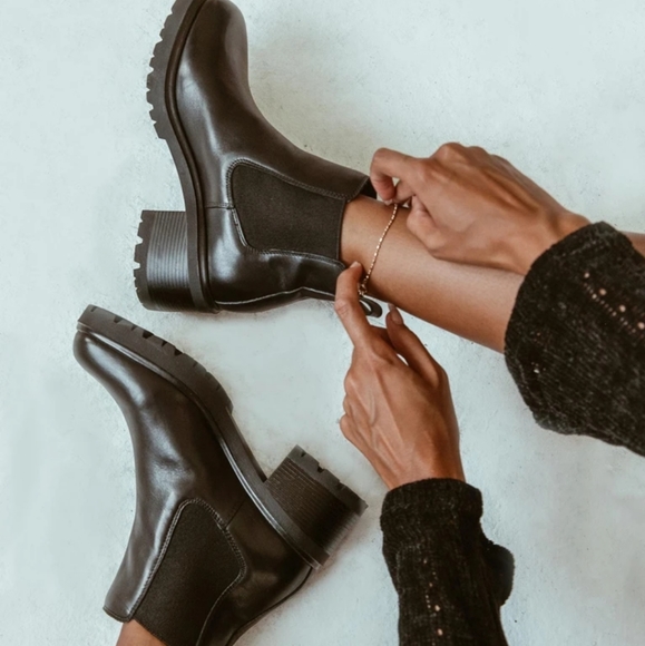 Princess Polly Shoes - Princess Polly Windsor Smith Black Leather Truth Heeled Ankle Boots 7